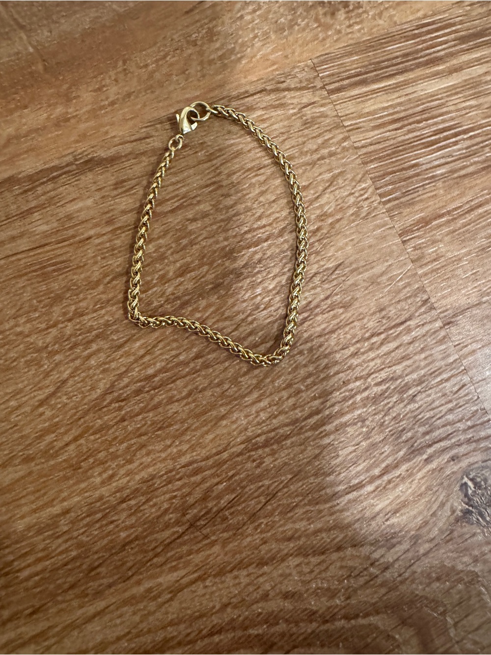 Gold Toned Rope Chain Bracelet